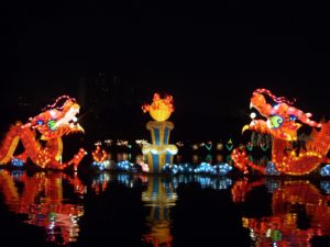 chinese festivals with floating dragons